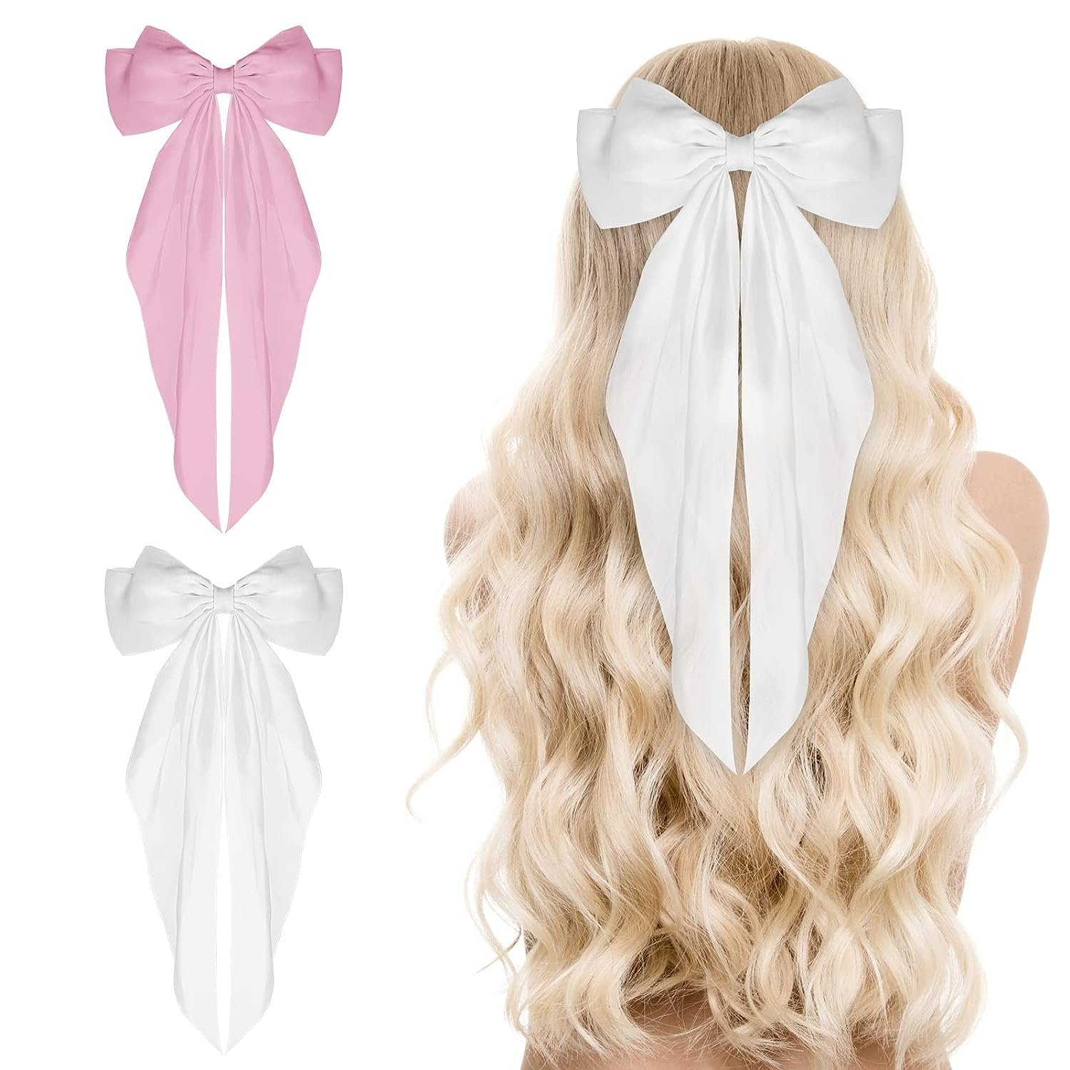 „Verleihen Sie Ihrem Look Eleganz und Stil mit unseren WLLHYF Satin-Haarspangen – Die perfekte Ergänzung für Ihr französisches Vintage-Outfit der 90er Jahre!“